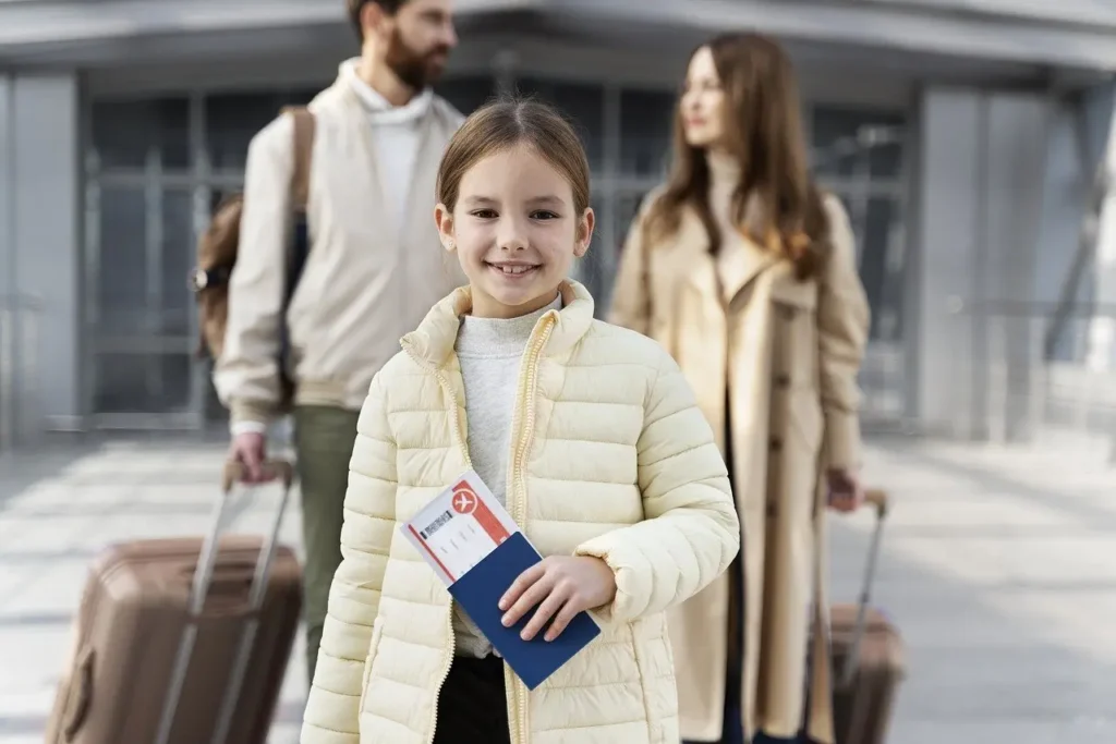 A happy family going for a holiday